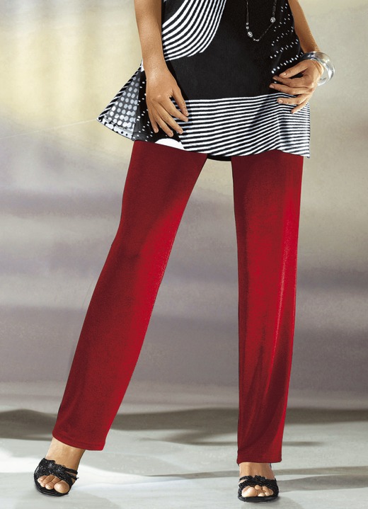 Hosen - Hose mit edlem Glanz in Extra-Kurzgrößen, in Größe 205 bis 285, in Farbe ROT