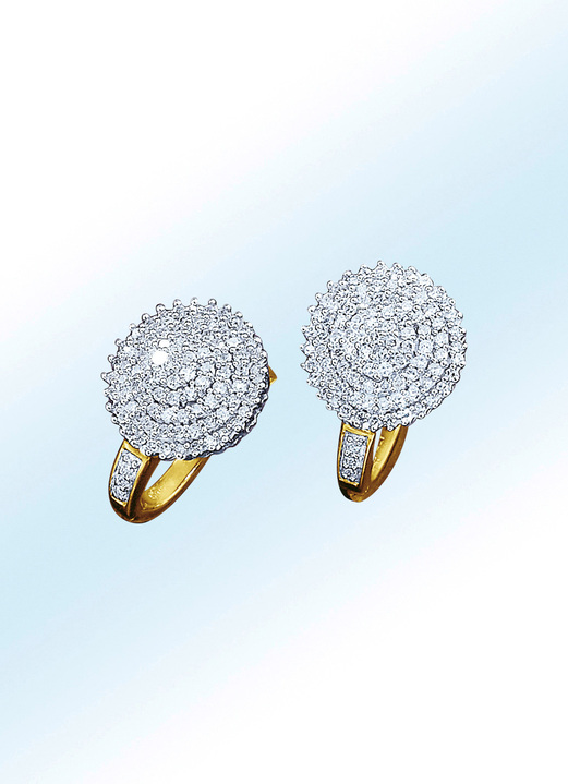 Ohrschmuck - Hochwertige Ohrringe mit 188 Diamanten, in Farbe