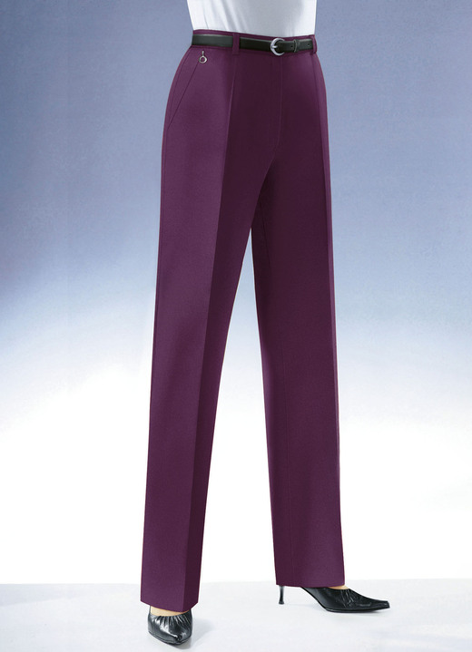 Hosen mit Knopf- und Reissverschluss - Klassische Hose, in Größe 018 bis 245, in Farbe BROMBEER Ansicht 1