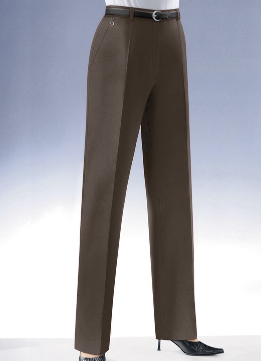 Hosen mit Knopf- und Reissverschluss - Klassische Hose, in Größe 018 bis 245, in Farbe DUNKELBRAUN Ansicht 1