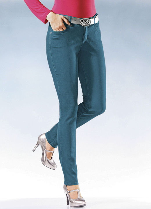 Jeans - Magic-Jeans in 11 Farben, in Größe 017 bis 050, in Farbe PETROL Ansicht 1