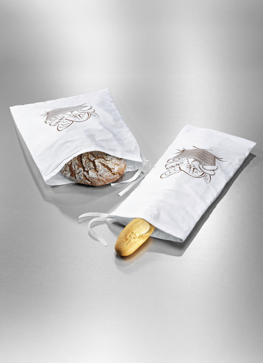 Küchenhelfer - Brotbeutel, 2er-Set, in Farbe WEISS Ansicht 1