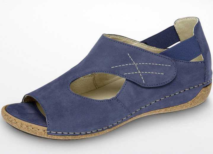 Sandaletten & Pantoletten - Waldläufer Sandale aus edlem Rind-Nubukleder, in Größe 4 1/2 bis 9, in Farbe JEANS Ansicht 1