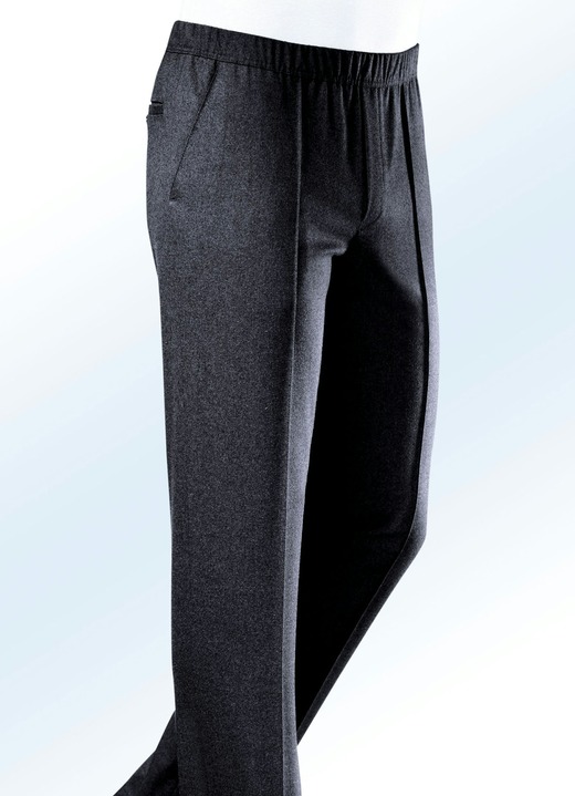 Hosen - Schlupfhose von «Klaus Modelle» mit Gummibund rundum in 5 Farben Hosen - Schlupfhose von «Klaus Modelle» mit Gummibund rundum in 5 Farben, in Größe 024 bis 064, in Farbe MARINE