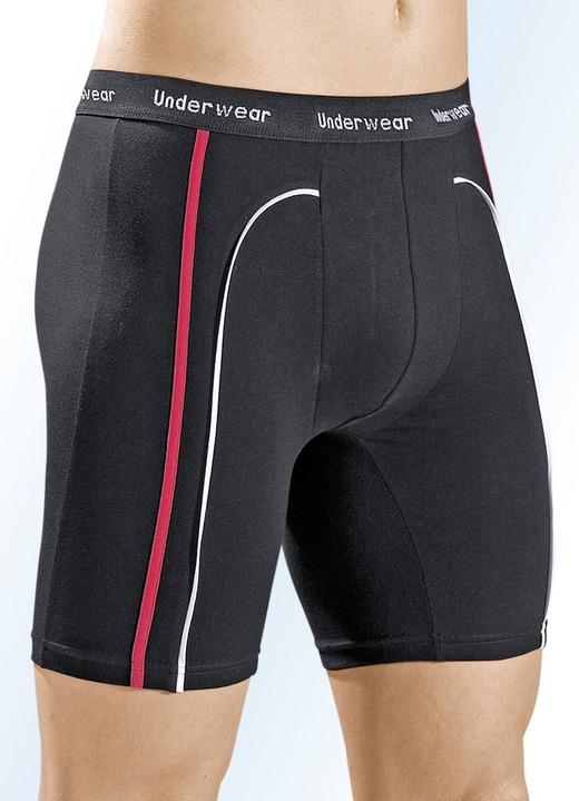 Pants & Boxershorts - Dreierpack Longpants aus Feinjersey, schwarz, in Größe 004 bis 009, in Farbe SCHWARZ