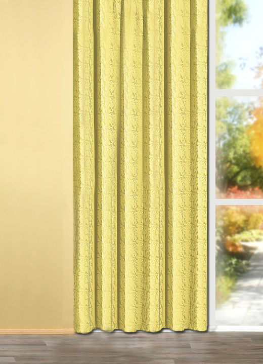 Klassisch - Tag/Nachtvorhang in verschiedenen Farben und Ausführungen, in Größe 358 (H145xB140 cm) bis 456 (H245xB140 cm), in Farbe GELB, in Ausführung Mit Universalschienenband Ansicht 1