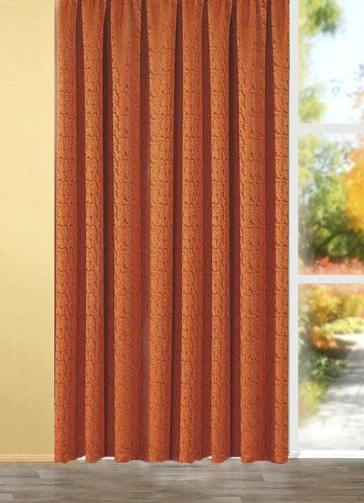 - Tag/Nachtvorhang in verschiedenen Farben und Ausführungen, in Größe 358 (H145xB140 cm) bis 456 (H245xB140 cm), in Farbe TERRA, in Ausführung mit Schlaufen Ansicht 1