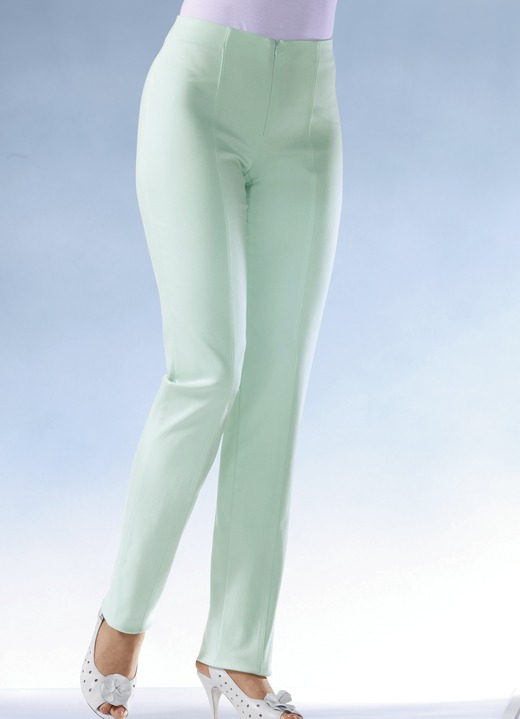 Hosen mit Knopf- und Reissverschluss - Soft-Stretch-Hose in 11 Farben, in Größe 018 bis 235, in Farbe MINT Ansicht 1