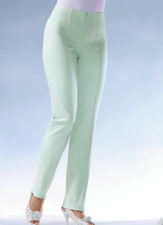 Hosen mit Knopf- und Reissverschluss - Soft-Stretch-Hose in 11 Farben Hosen mit Knopf- und Reissverschluss - Soft-Stretch-Hose in 11 Farben, in Größe 018 bis 235, in Farbe MINT