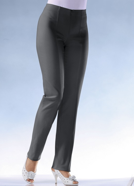 Hosen mit Knopf- und Reissverschluss - Soft-Stretch-Hose in 11 Farben, in Größe 018 bis 235, in Farbe SCHWARZ Ansicht 1
