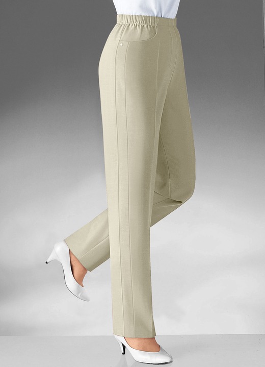 Hosen in Schlupfform - Hose mit vorverlegter Seitennaht in 8 Farben Hosen in Schlupfform - Hose mit vorverlegter Seitennaht in 8 Farben, in Größe 019 bis 235, in Farbe BEIGE