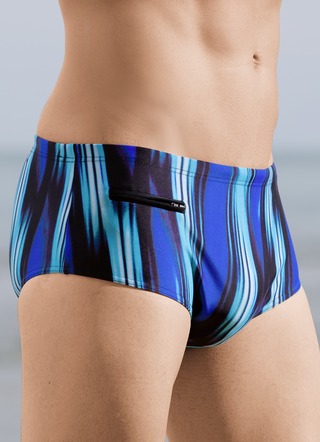 Schwab Badehose in höherer Slipform mit Reissverschlusstasche