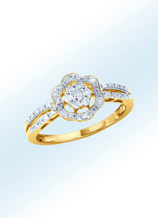 Ringe - Damenring mit Diamanten, in Größe 160 bis 220, in Farbe