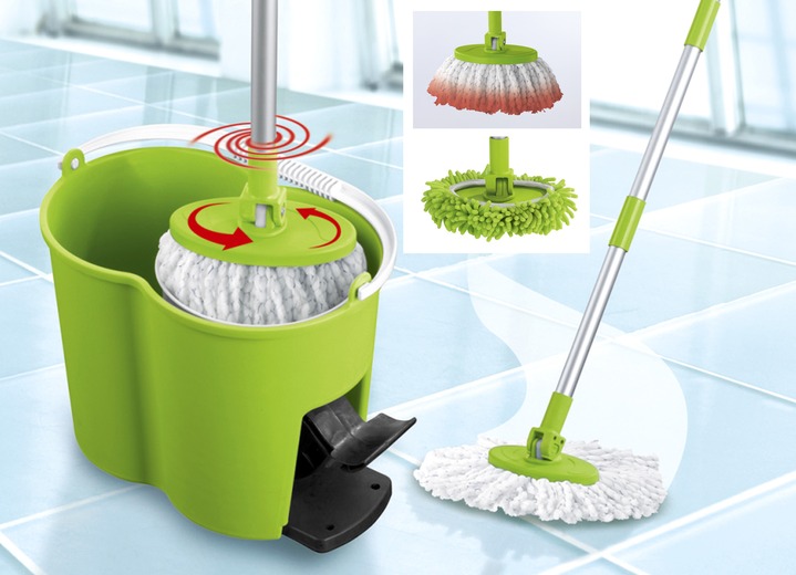 Reinigungshelfer & Reinigungsmittel - Power-Wischmopp Set Antibakteriell Deluxe, in Farbe GRÜN Ansicht 1