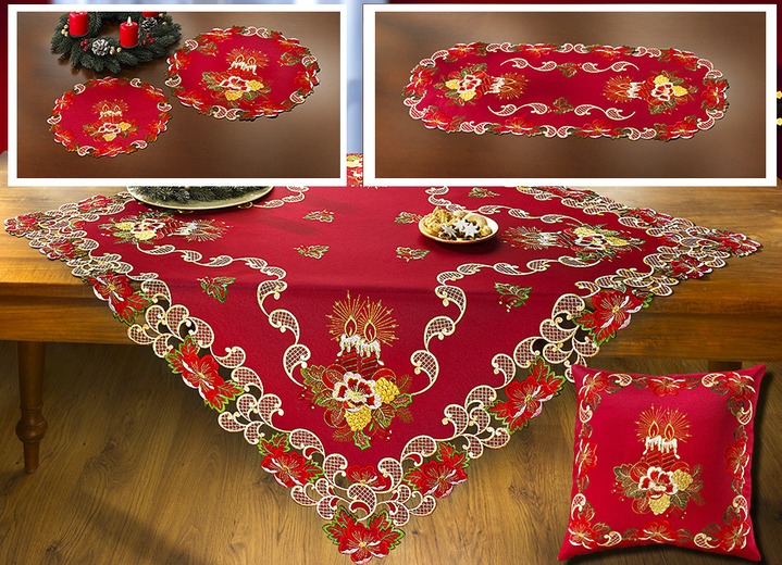 Tischdecken - Tisch- und Raumdekoration , in Größe 101 (Läufer, 40/ 85 cm) bis 404 Kissenbezug, 40/ 40 cm), in Farbe ROT Ansicht 1