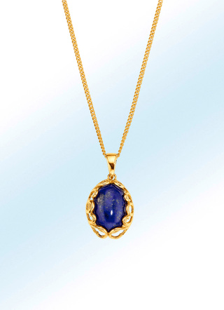 Anhänger mit Panzerkette, echt Lapislazuli