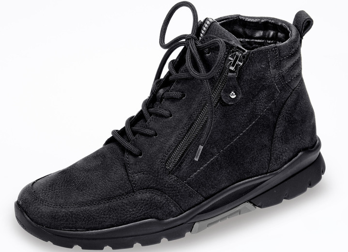 Stiefel & Stiefeletten - Waldläufer, gefütterte Damen-Stiefeletten, Winterschuhe, Weite H, mit herausnehmbarem Fußbett, in Größe 4 1/2 bis 9, in Farbe SCHWARZ Ansicht 1