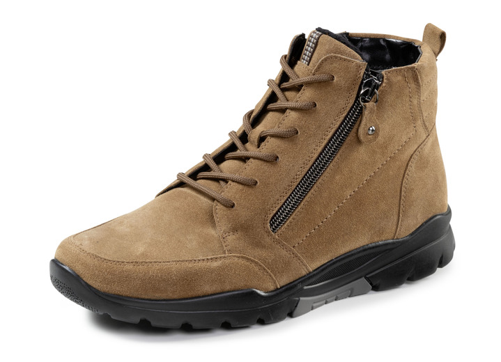 Stiefel & Stiefeletten - Waldläufer, gefütterte Damen-Stiefeletten, Winterschuhe, Weite H, mit herausnehmbarem Fußbett, in Größe 4 1/2 bis 9, in Farbe COGNAC Ansicht 1