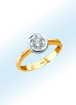 Damenring mit 1 lupenreinen Diamant