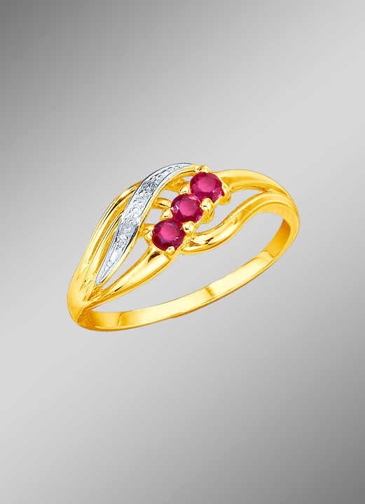 Ringe - Damenring mit Rubinen und Diamanten, in Größe 160 bis 220, in Farbe