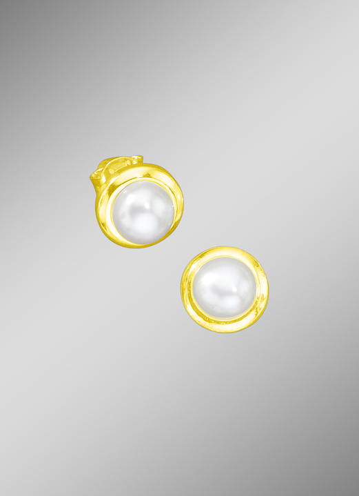 Ohrschmuck - Ohrstecker mit Süsswasser-Zuchtperle, in Farbe