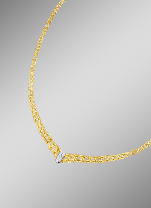 Halsketten - Geflochtene Kordelketten-Garnitur in hochwertiger Ausführung, in Farbe , in Ausführung Halskette, 45 cm lang Ansicht 1
