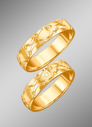 Trauring mit Wellen-Design, mit oder ohne Brillant