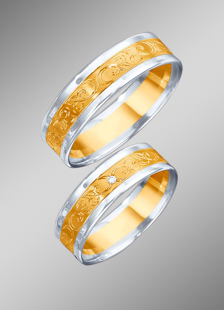Trauring in Bicolor mit oder ohne Brillant