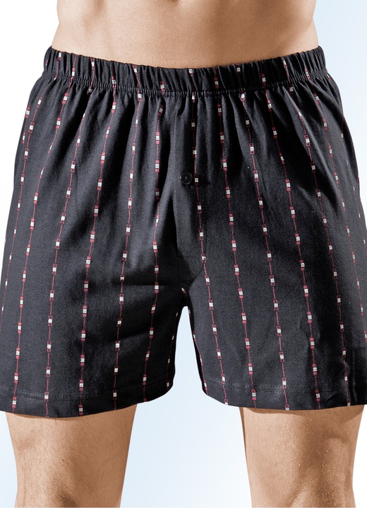 - Viererpack Boxershorts, gestreift, in Größe 004 bis 012, in Farbe 2X SCHWARZ-BUNT, 2X WEINROT-BUNT Ansicht 1