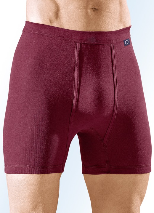 - Pfeilring Viererpack Unterhosen aus Feinripp, uni bunt, in Größe 005 bis 013, in Farbe 2X RUBIN, 1X MARINE, 1X JEANSBLAU