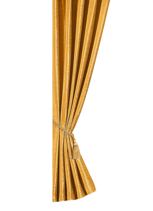 Klassisch - Übervorhang mit Universalschienenband, in Größe 364 (H150xB130 cm) bis 464 (H245xB260 cm), in Farbe GOLD Ansicht 1