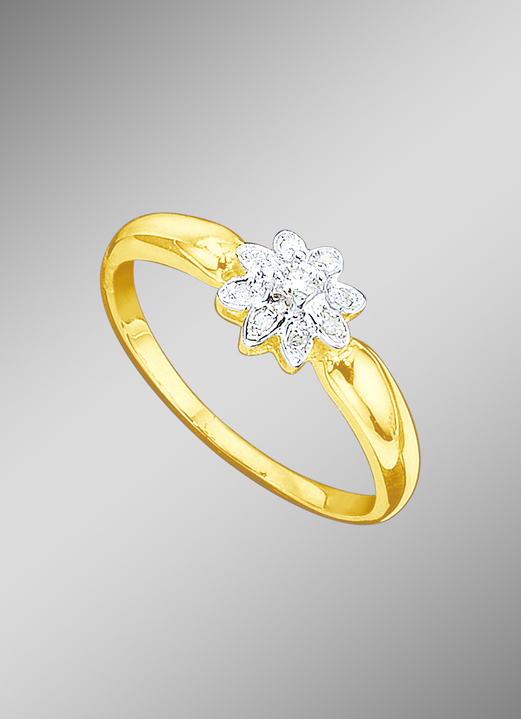 Ringe - Damenring mit Brillant und Diamanten, in Größe 160 bis 220, in Farbe  Ansicht 1