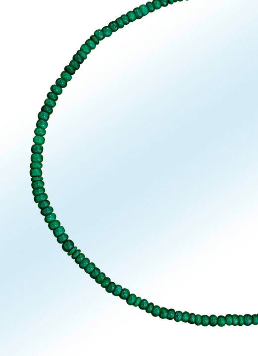 Halsketten - Halskette mit echt Smaragd, in Farbe