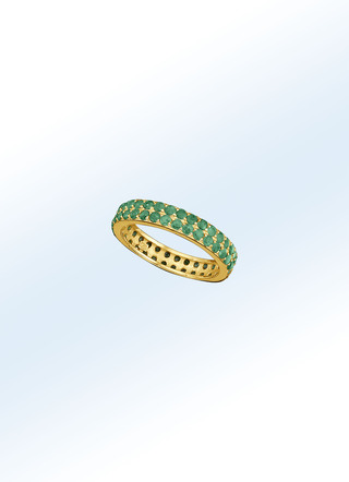 Bezaubernder Memoire-Ring mit echten Smaragden