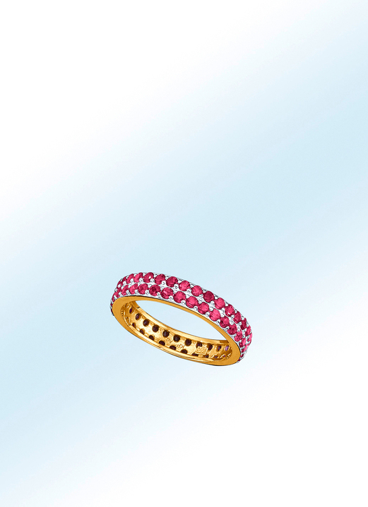 Ringe - Bezaubernder Memoire-Ring mit echten Rubinen, in Größe 160 bis 220, in Farbe