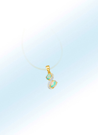 Anhänger mit Opal und Diamanten