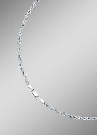 Kordel-Halskette in Weissgold