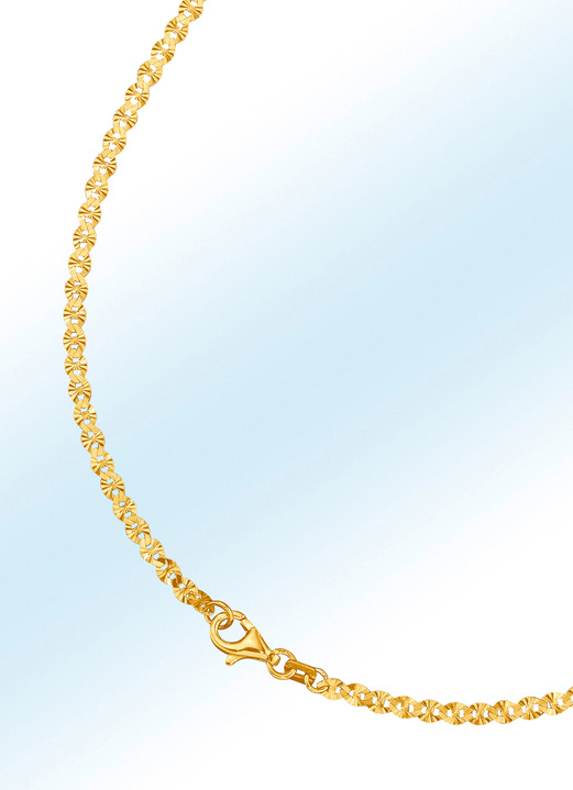 Halsketten - Diamantierte Blättchenkette, verschiedene Ausführungen, in Farbe