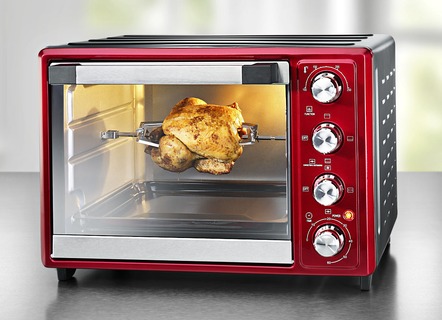 Backofen-Set mit Grillrost, Backblech und Drehspieß