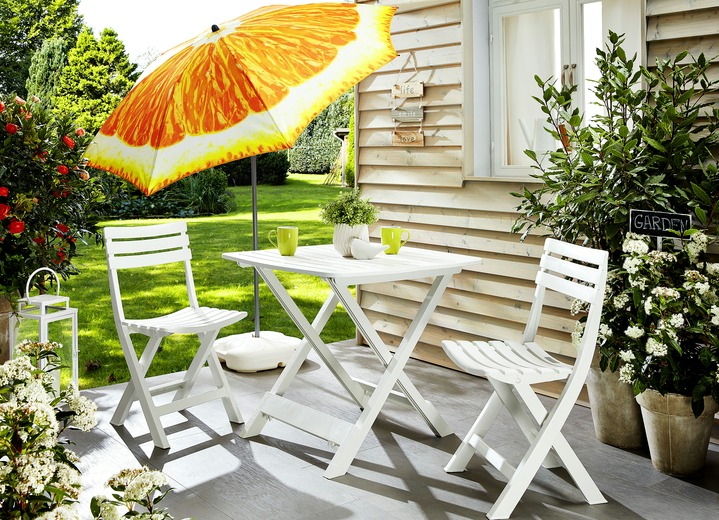 Gartenmöbel - UV-beständiges Balkon-Set, 3-teilig, in Farbe WEISS Ansicht 1