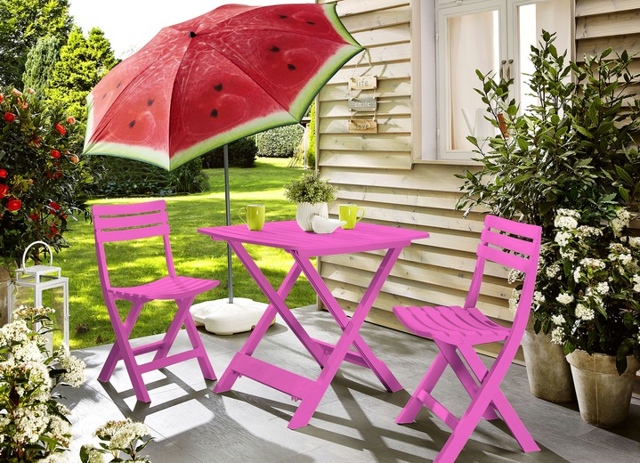 Gartenmöbel - UV-beständiges Balkon-Set, 3-teilig, in Farbe FUCHSIA Ansicht 1