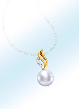 Anhänger mit Süsswasser-Zuchtperle und Diamanten