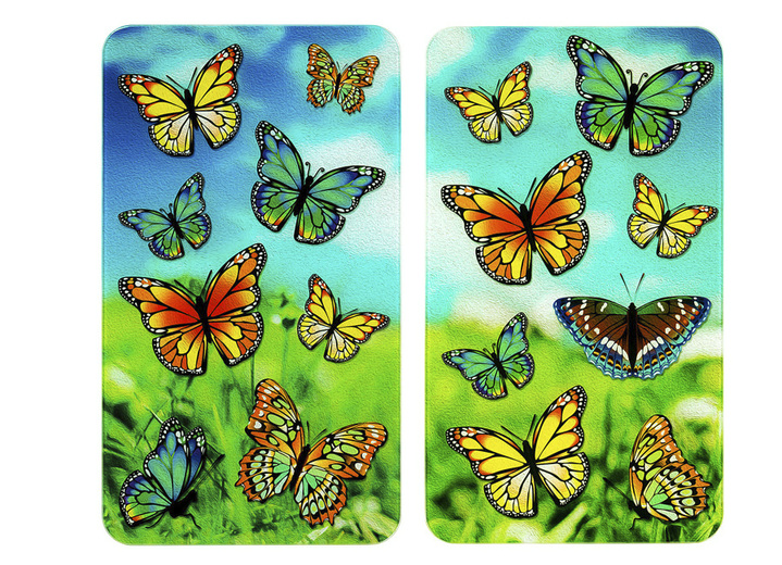 Küchenhelfer - WENKO Herdabdeckplatten Schmetterlinge, 2er-Set, in Farbe SCHMETTERLINGE
