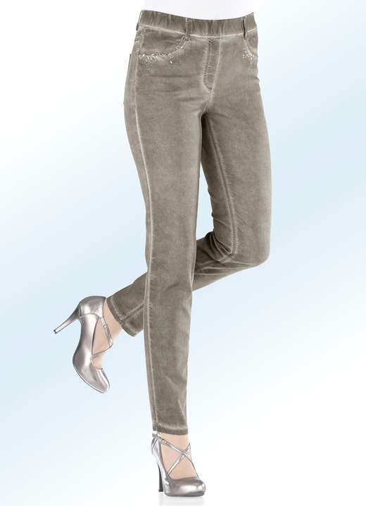 Jeans - Jegging-Jeans in 8 Farben, in Größe 017 bis 092, in Farbe TAUPE Ansicht 1