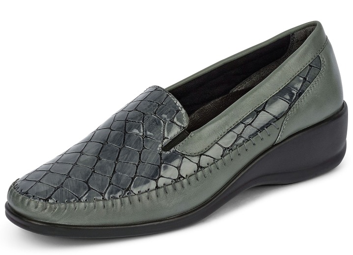 - Gemini Slipper mit Krokoprägung, in Größe 036 bis 042, in Farbe GRAFIT Ansicht 1