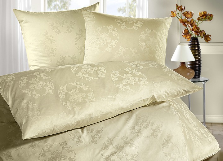 - «BAUER» Bettwäsche-Garnitur in verschiedenen Farben, in Größe 112 (80/80 cm + 135/200 cm) bis 312 (2x 80/80 cm + 200/200 cm), in Farbe CHAMPAGNER