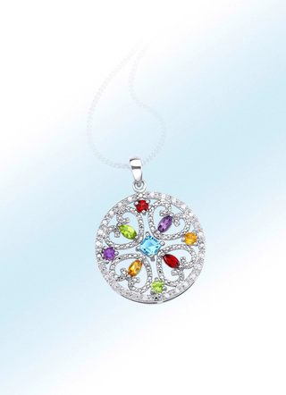 Anhänger mit Diamanten und Edelsteinen