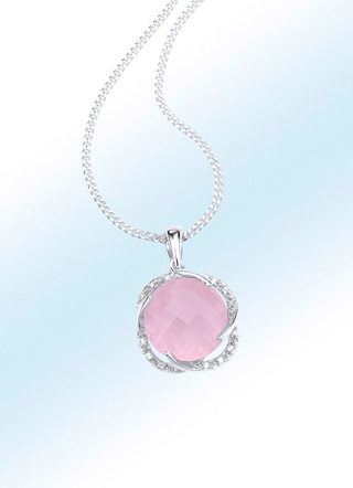 Anhänger mit Rosenquartz und Weisstopas2