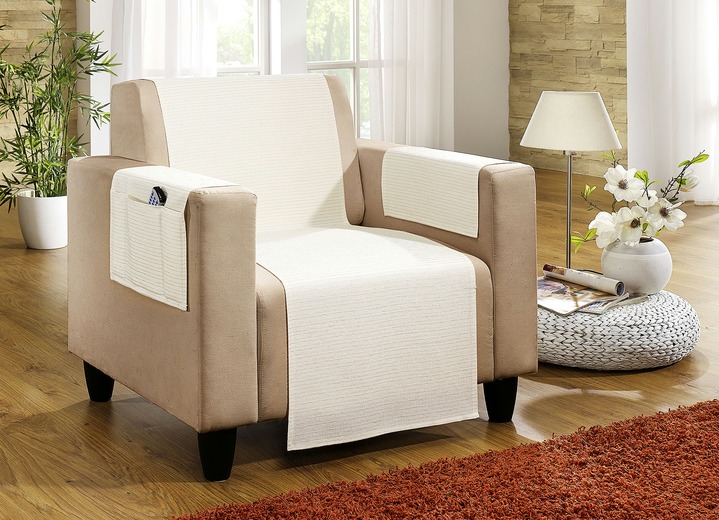Sessel- & Sofaüberwürfe - Dekorative und funktionelle Wohnaccessoires , in Größe 101 (Sesselschoner, 50x150 cm) bis 905 (Kissenbezug, 40x 40 cm), in Farbe NATUR Ansicht 1