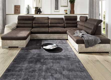 Wohnlandschaft mit Bettfunktion und Bettkasten